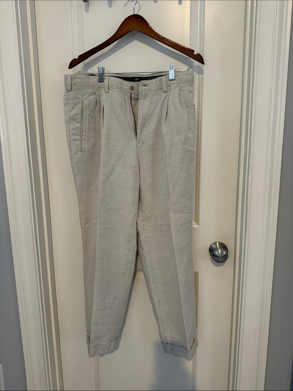 Savane Light Beige Pleated Chinos